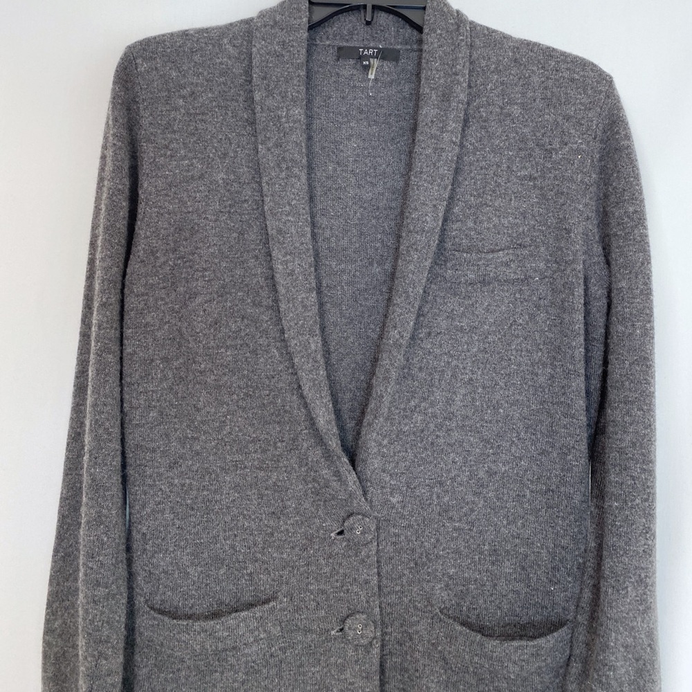 TART collections gray wool knit Cardigan blazer XS - Picture 2 of 5